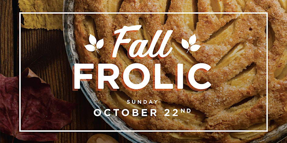 Decorative banner for the Fall Frolic event at The Farm